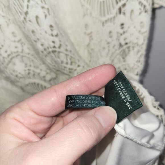 Ralph Lauren Cream Allover Lace Dress Large - Picture 5 of 8